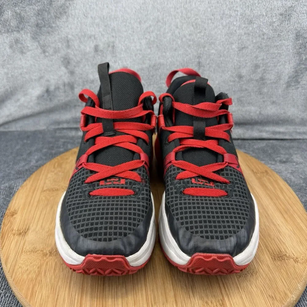 Nike LeBron Witness 7 Shoes Boys Size 5.5Y Black Red Basket Sneakers DQ8650-005